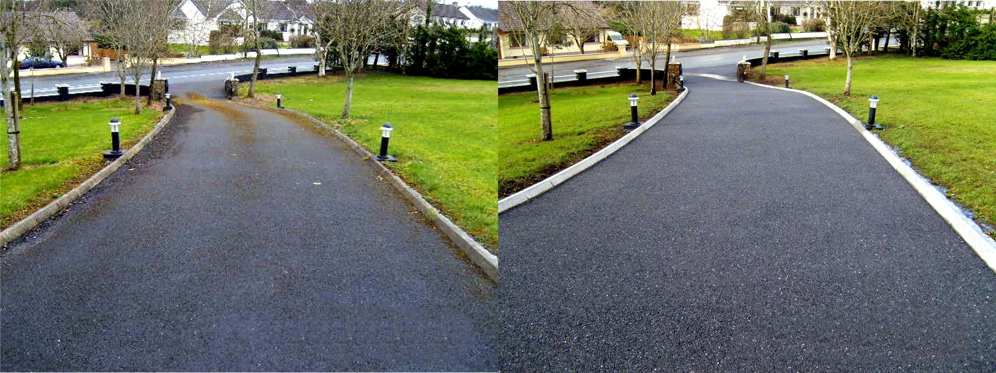 Power Washing - Before and after moss removal from tarmac driveway by P J Cleaning Services, Sligo Power Washing - Before and after moss removal from tarmac driveway by P J Cleaning Services, Sligo